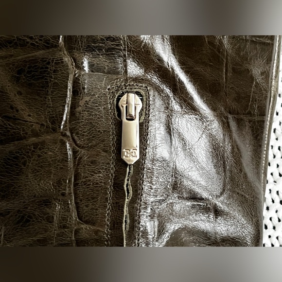 Sam Edelman Sylvia2 Knee High Boots in deep olive croco leather - Picture 11 of 16